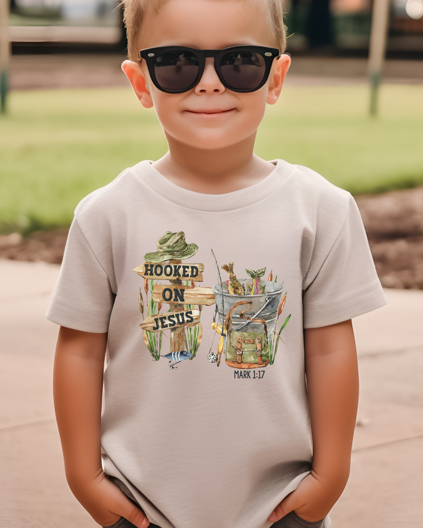 Hooked on Jesus Fishing Oneise/Tshirt