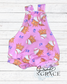 Pink KC Baseball Handmade Overalls