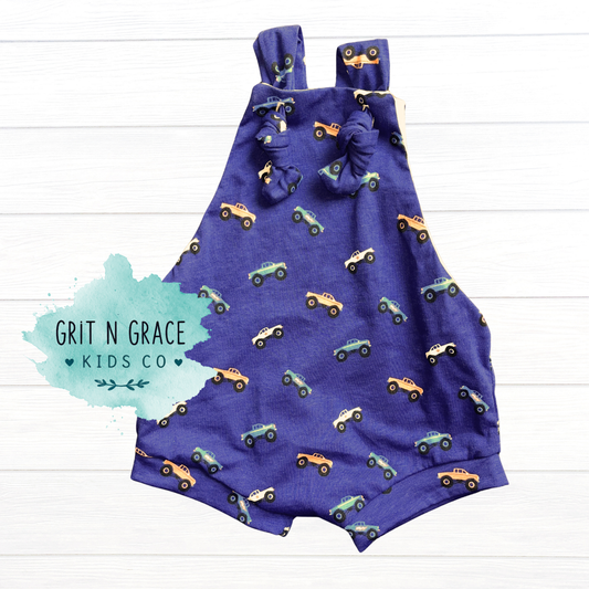 Monster Truck Infant Overall Romper