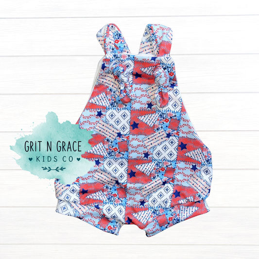 Vintage Americana Infant Overall Romper