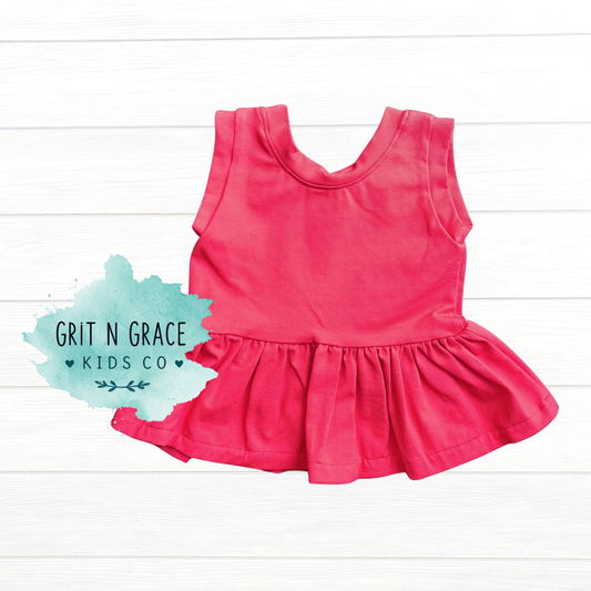 Red peplum tank