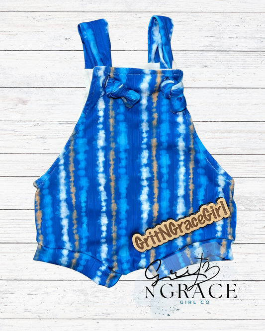 Striped KC Baseball Handmade Overalls