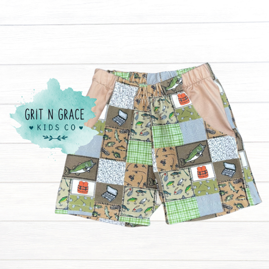 Fishing Patchwork Shorts