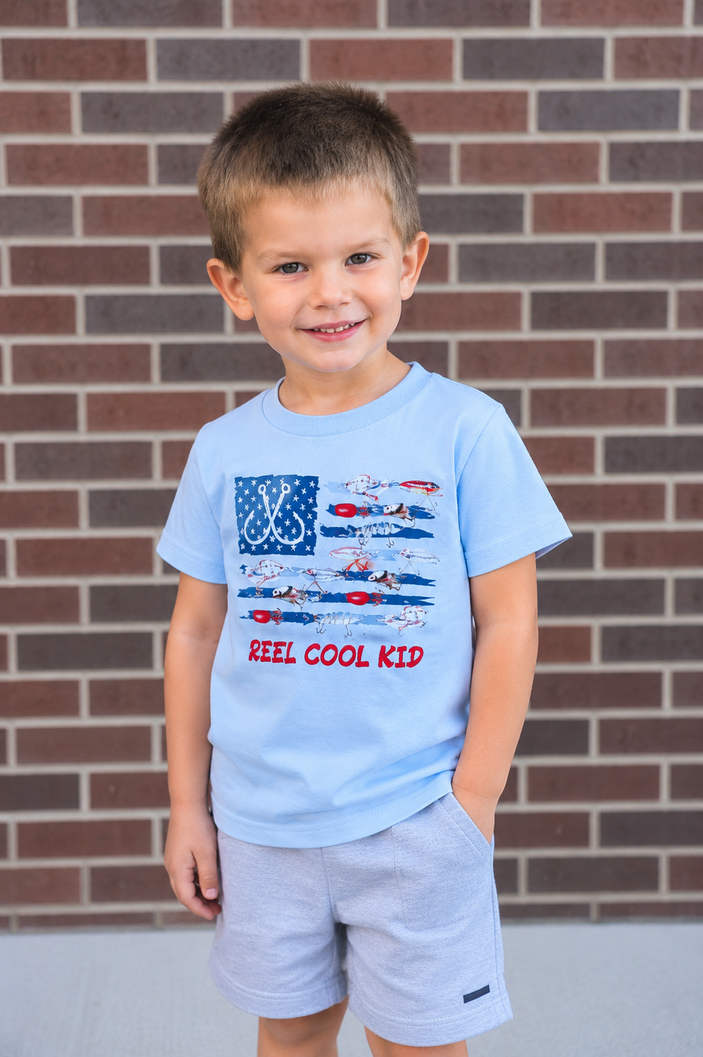 Reel Cool Kid Patriotic Fishing Shirt & Onesie