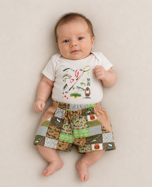 Fishing Patchwork Shorts
