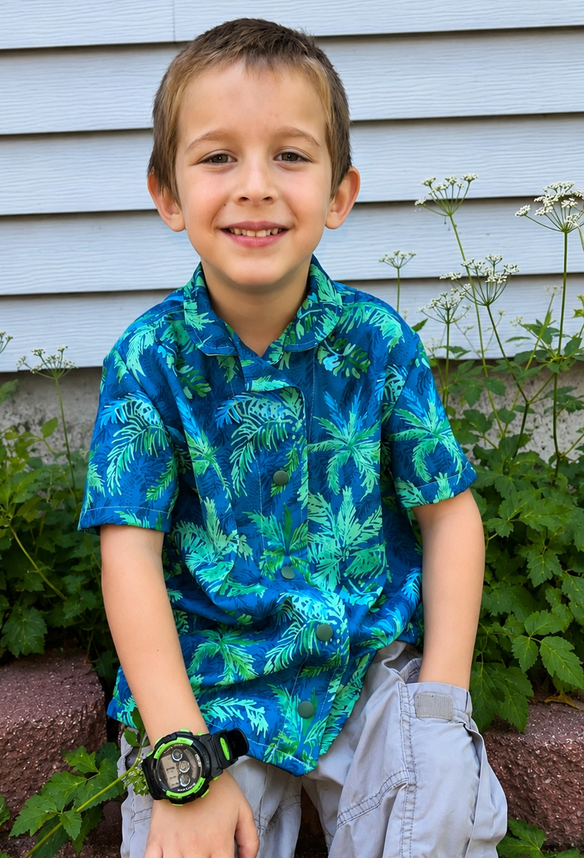 Teal Palms Snap-Up
