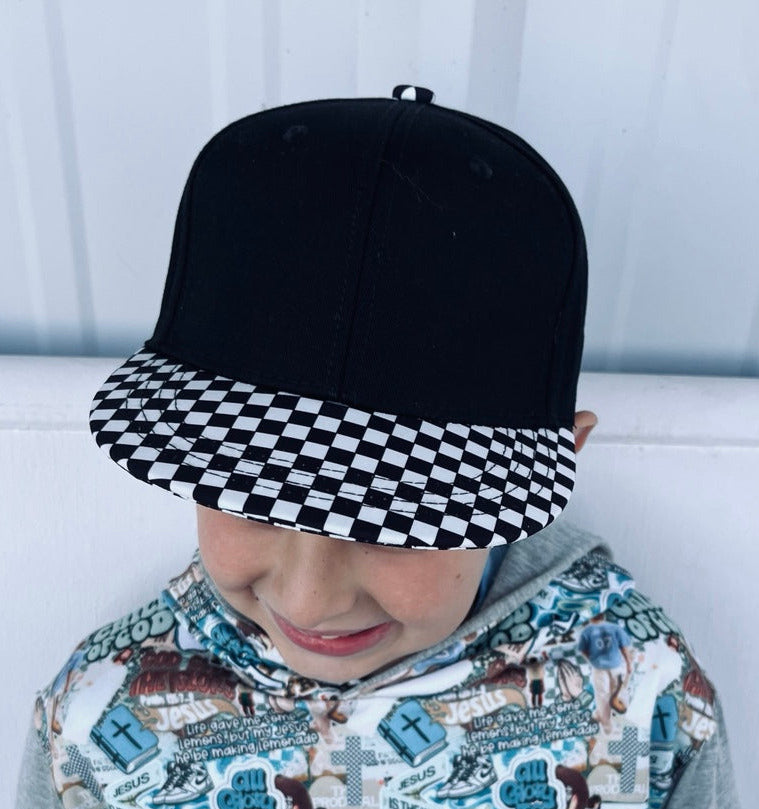 Checker Brim Snapback Hat