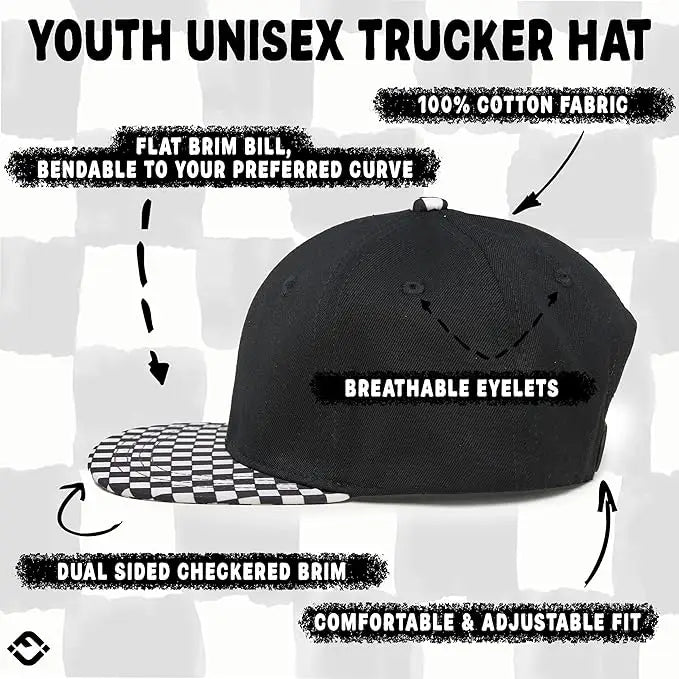 Checker Brim Snapback Hat