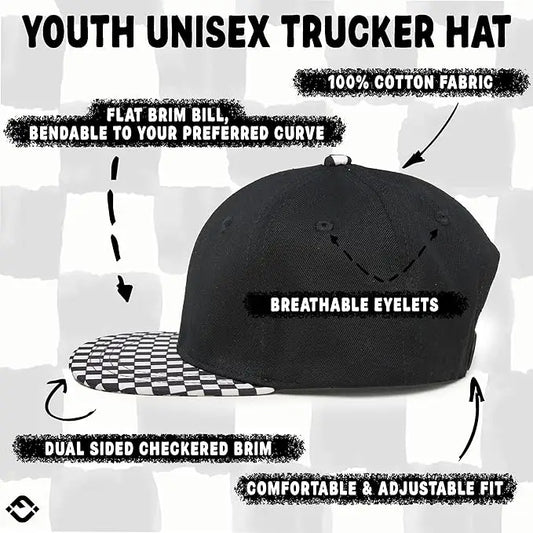 Checker Brim Snapback Hat