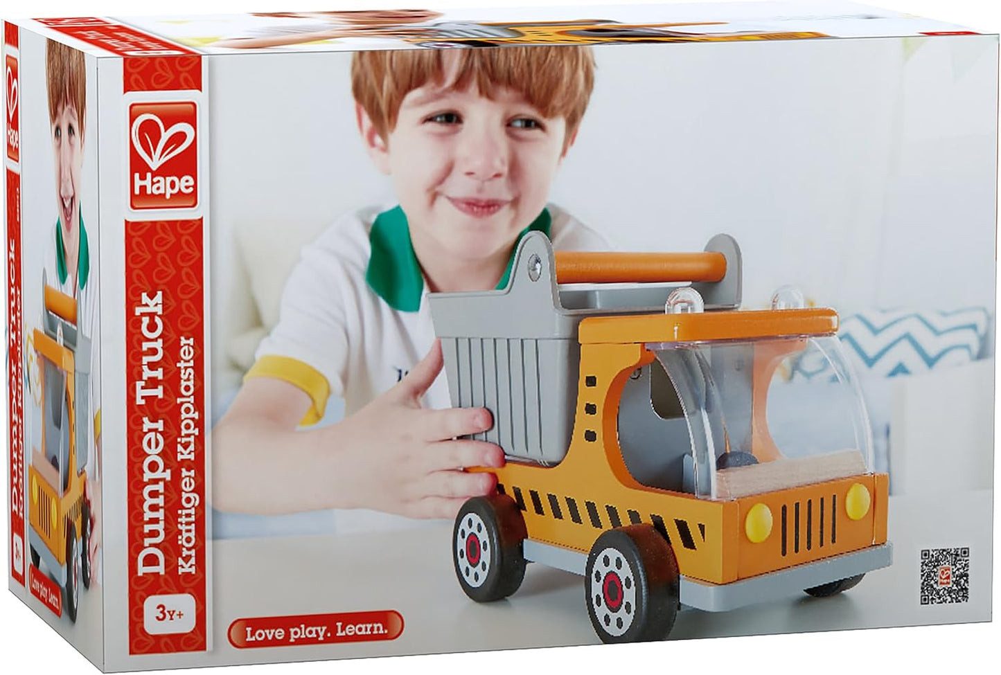 Hape Wooden Dump Truck| Pretend Play Construction Vehicle Toys for Toddlers