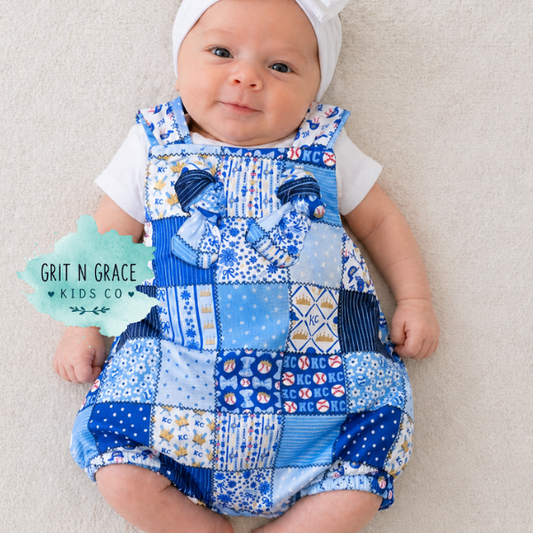 Patchwork {New} KC Baseball Handmade Overalls