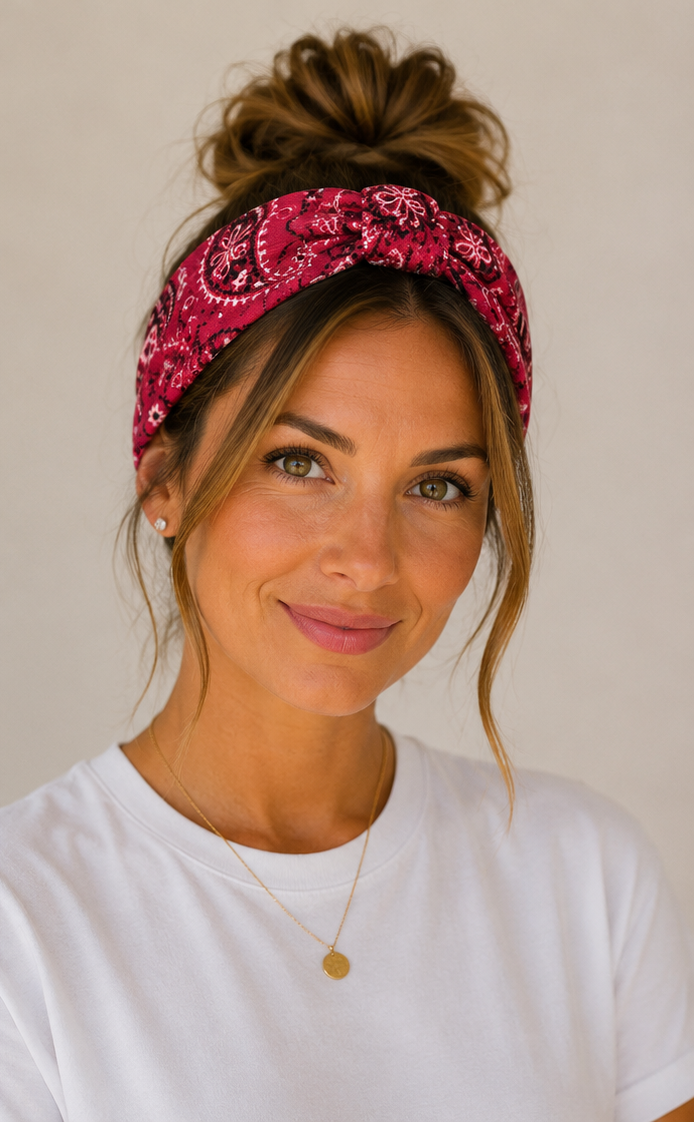 Red Bandana Headband